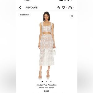 Size small two piece white set